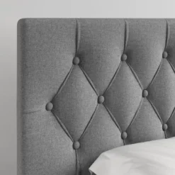 Full Henley Linen Tufted Upholstered Platform Bed With Storage Drawers Gray - Eco Dream -Furniture Specialty Store GUEST e430773d c438 44dc bc76 c52331583eec