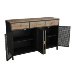 47.64" Freestanding 4 Door Sideboard With 3 Top Drawers, Dark Gray - ModernLuxe -Furniture Specialty Store GUEST e49f2cce b60b 4ef4 9de3 3066997e2f15