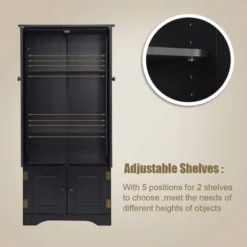Costway Accent Storage Cabinet Adjustable Shelves Antique 2 Door Floor Cabinet Black 17 Costway Accent Storage Cabinet Adjustable Shelves Antique 2 Door Floor Cabinet Black -Furniture Specialty Store GUEST e4a42f79 a414 4e23 9402 3b904c4703be