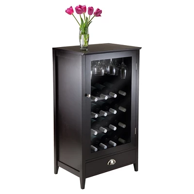 20 Bottles Shelf Modular Bordeaux Wine Cabinet Wood/Black Espresso - Winsome 4 20 Bottles Shelf Modular Bordeaux Wine Cabinet Wood/Black Espresso - Winsome - Image 2