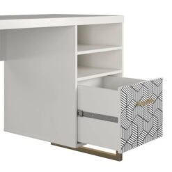 Scarlett Single Pedestal Desk White - CosmoLiving By Cosmopolitan -Furniture Specialty Store GUEST e55b70de 7c72 4eaa 8ec9 eddf9ede8733