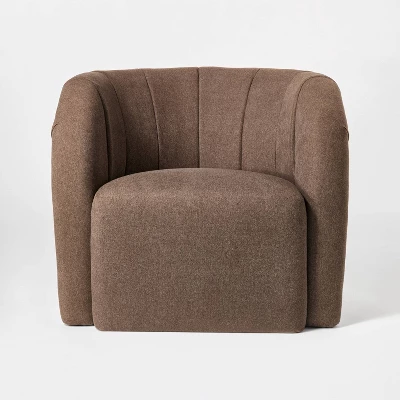 Channeled Curved Back Accent Chair Velvet - Threshold™ Designed With Studio McGee 4 Channeled Curved Back Accent Chair Velvet - Threshold™ Designed With Studio McGee - Image 2
