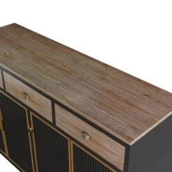 47.64" Freestanding 4 Door Sideboard With 3 Top Drawers, Dark Gray - ModernLuxe -Furniture Specialty Store GUEST e5cc9aec e1be 40b9 8be7 e00f50add3af