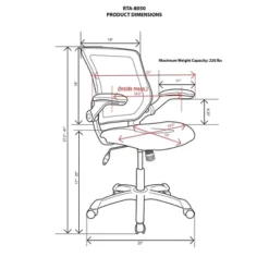 Mesh Task Office Chair With Flip Up Arms Blue - Techni Mobili -Furniture Specialty Store GUEST e5d32c1a 42b7 4ddf ae5c f00070ec710c