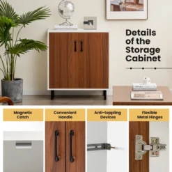 Costway Set Of 2 Sideboard Buffet Storage Cabinet Kitchen Cupboard With Adjustable Shelf -Furniture Specialty Store GUEST e5d7f6fd 3628 4429 8b49 494e37508d6a