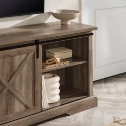 Clarabelle Double Sliding X Barn Door TV Stand For TVs Up To 80" - Saracina Home -Furniture Specialty Store GUEST e67dd42d ff15 4256 a0d8 7f67f3fdaea2