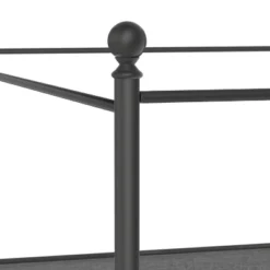 Mcarthur Metal And Upholstered Canopy Bed Matte Black/Gray Fabric - Hillsdale Furniture -Furniture Specialty Store GUEST e731c58a 89a0 4816 a448 ad611e8ef22b