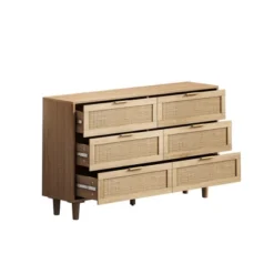6-Drawer Rattan Dresser For Living Room And Bedroom, Natural - ModernLuxe -Furniture Specialty Store GUEST e74cfca1 e635 40ea 946f bf2c57cd97f0