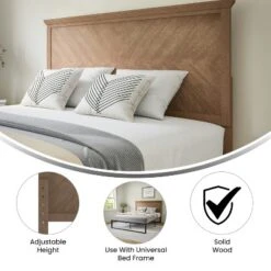 Flash Furniture Fiona Herring Bone Wooden Adjustable Headboard For Universal Metal Bed Frames -Furniture Specialty Store GUEST e7c61e8c 46ca 4300 ae76 1751077bd96c
