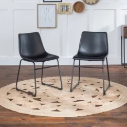 Set Of 2 Laslo Modern Upholstered Faux Leather Dining Chairs - Saracina Home -Furniture Specialty Store GUEST e921ecff 5d1c 46bf 8a40 c3330f7f710d