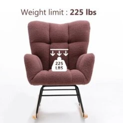 Epping Accent Modern Armchair Faux Shearling Fabric Nursery Glider Rocker, Wingback Chair Rocking Chairs-Maison Boucle -Furniture Specialty Store GUEST e92a0372 6d9a 46ea 8b0d 03df3c46fe60