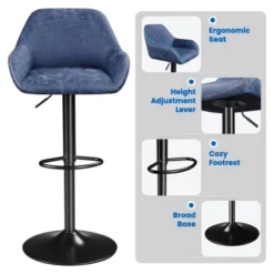 Yaheetech 2pcs Upholstered Height Adjustable Swivel Bar Stools Set -Furniture Specialty Store GUEST e9be5aca ef65 4d7c b206 e1d89b210322