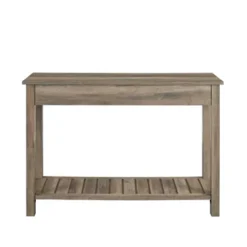 June Rustic Farmhouse Entry Table With Lower Shelf Gray Wash - Saracina Home -Furniture Specialty Store GUEST e9d21697 f64b 4f66 9745 32bd2fd07247