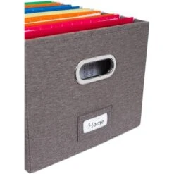 Internet's Best 2-Pack Collapsible File Storage Organizer With Lid - Grey -Furniture Specialty Store GUEST ec171cc1 93e1 457e a470 654d47c8088f