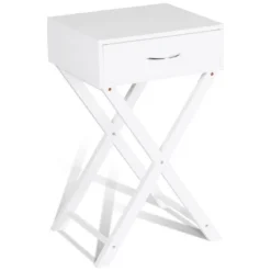 Costway Nightstand X-Shape Drawer Accent Side End Table Modern Home Furniture White -Furniture Specialty Store GUEST ec33c4a3 2477 4cba 8c0e 201bac1a367e