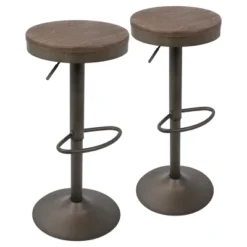 Set Of 2 Dakota Adjustable Industrial Barstools - LumiSource -Furniture Specialty Store GUEST ed106a45 2994 4c4a 8beb b28f3a993ec3