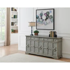 Brett Antique Inspired 4 Door 4 Drawer Storage Credenza/Sideboard Weathered Gray - Treasure Trove 11 Brett Antique Inspired 4 Door 4 Drawer Storage Credenza/Sideboard Weathered Gray - Treasure Trove -Furniture Specialty Store GUEST ed1b16a5 ac77 4826 ada0 5db4f62c9005