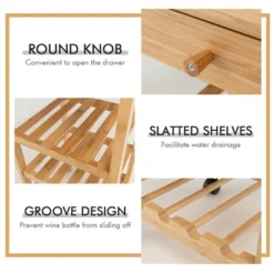 Costway Rolling Kitchen Island Utility Trolley Cart W/Drawer & Wine Rack -Furniture Specialty Store GUEST ed36e5f4 374a 404c 969a f435bfbb5c18