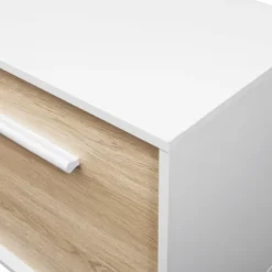 Modern 2 Door TV Stand For TVs Up To 65" Solid White/Coastal Oak/White - Saracina Home -Furniture Specialty Store GUEST ed7d2c12 7f7a 43d6 b2cb fbf13fff1b93