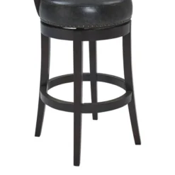 30" Corbin Faux Leather Wood Swivel Barstool Gray Onyx - Armen Living -Furniture Specialty Store GUEST edc6f886 f759 4c9c 8143 06c4b25672f6