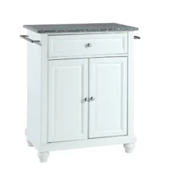 Cambridge Gray Granite Top Portable Kitchen Island/Cart White - Crosley -Furniture Specialty Store GUEST eddeb387 ddc9 486a 85d7 21491fbd0acd