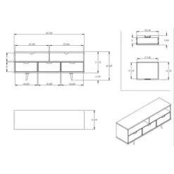 Cara Mid-Century Modern 3 Drawer TV Stand For TVs Up To 65" - Saracina Home -Furniture Specialty Store GUEST eddff1d9 3448 4181 a60a 1b127bbf16df