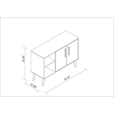 35.43" Amsterdam Sideboard White - Manhattan Comfort 4 35.43" Amsterdam Sideboard White - Manhattan Comfort - Image 2