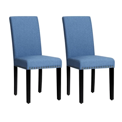 Costway Set Of 2 Fabric Dining Chairs Upholstered With Nailhead Trim 14 Costway Set Of 2 Fabric Dining Chairs Upholstered With Nailhead Trim - Image 12