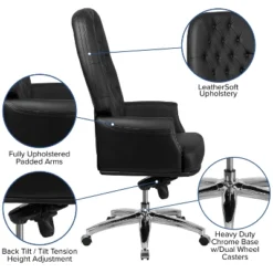 Emma And Oliver High Back Traditional Button Tufted Multifunction Swivel Ergonomic Office Chair -Furniture Specialty Store GUEST eeb79487 99cf 4052 96c0 ca3e68a261c9