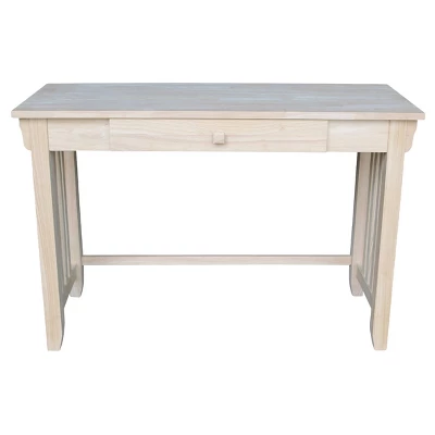 Mission Desk With Drawer - Unfinished - International Concepts 3 Mission Desk With Drawer - Unfinished - International Concepts