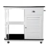 Denrard Rolling Kitchen Island With Storage White/Black - Aiden Lane