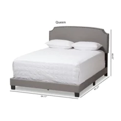 Odette Modern And Contemporary Fabric Upholstered Bed - Light Gray - Baxton Studio -Furniture Specialty Store GUEST ef6282d7 a4d7 4383 895b 199b76104b89