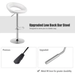 Costway Set Of 2 Bar Stools Adjustable PU Leather Barstools Swivel Pub Chairs White -Furniture Specialty Store GUEST efc0f461 2507 4ead 9bd8 505e00befba5