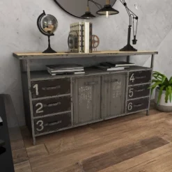 Industrial Wood Buffet Gray - Olivia & May -Furniture Specialty Store GUEST efd34ade 536c 4d6c 87b4 d556b818b39c