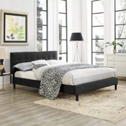 Linnea Vinyl Bed Queen Black - Modway -Furniture Specialty Store GUEST eff4b169 fa9f 4a60 889e c8425aad915c