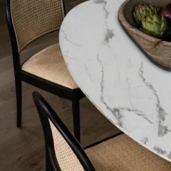 Harris 59'' Artificial Top Oval Dining Table With Pedestal Base In White-The Pop Maison -Furniture Specialty Store GUEST f00a78c4 2025 4246 b365 343b5414cce3