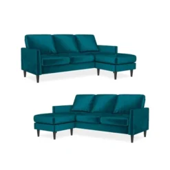 Winston Reversible Sofa Sectional Green Velvet - Mr. Kate -Furniture Specialty Store GUEST f0305830 22a0 4e88 b167 00da305048a4