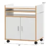 Costway Rolling Kitchen Trolley Microwave Cart Storage Cabinet W/ Removable Shelf White -Furniture Specialty Store GUEST f0442ddc 1f3e 44bb 840a a6221e8e4e73