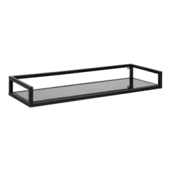 24" X 8" X 3" Blex Metal And Glass Wall Shelf - Kate & Laurel All Things Decor -Furniture Specialty Store GUEST f05e8409 3177 410c bef6 8af83c9c2bf2