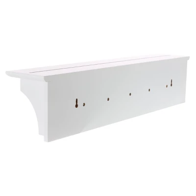 Foster Wall Shelf With Pegs - White 3 Foster Wall Shelf With Pegs - White