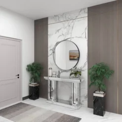 Glam Wood Console Table Silver - Olivia & May -Furniture Specialty Store GUEST f11ebed2 4f20 4e39 a953 9699925d0f3e