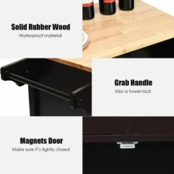 Costway Modern Rolling Kitchen Island Cart Wood Top Storage Trolley With Storage Drawers -Furniture Specialty Store GUEST f147e10e fb6b 4484 9444 63f8c7ed0270
