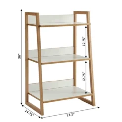 36" Oslo Sundance 3 Tier Shelf White/Bamboo - Breighton Home -Furniture Specialty Store GUEST f153cc59 846a 42a2 98a3 d0f58f729415
