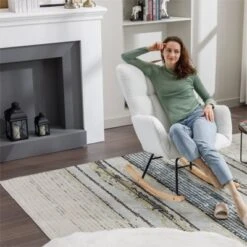 Epping Accent Modern Armchair Faux Shearling Fabric Nursery Glider Rocker, Wingback Chair Rocking Chairs-Maison Boucle -Furniture Specialty Store GUEST f194ce23 cdea 4414 85aa c9e0e90fa98e