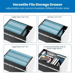 Mount-It! Mobile File Pedestal Cabinet With 3 Drawers & Lock | Slim Design Under Desk Storage & Organizer For Files, Folders & Office Supplies | White -Furniture Specialty Store GUEST f1f485ca 00f0 4b45 90d4 0a562cdb1fe5