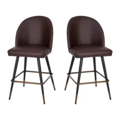 Merrick Lane Set Of 2 Modern Armless Counter Stools With Contoured Backs, Steel Frames, And Integrated Footrests -Furniture Specialty Store GUEST f20b2039 ce1d 4e9a 99f5 5a65f7413f1a