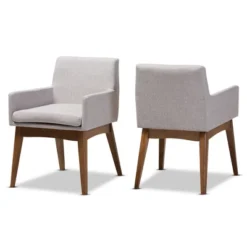 Set Of 2 Nexus Mid Century Modern Walnut Wood Fabric Upholstered Dining Armchair - Baxton Studio -Furniture Specialty Store GUEST f22bdeda 32b2 48cf a3dd 87fe6d0061fb