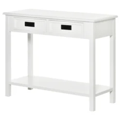 HOMCOM Console Table With 2 Storage Drawers And Open Shelf, Modern Sofa Table For Hallway, Living Room, Or Bedroom, White -Furniture Specialty Store GUEST f2954298 9410 4368 9a9c b96810a9a6f5