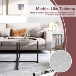 Costway Coffee Table Set Of 3 Modern Faux Metal Frame For Living Room Apartment -Furniture Specialty Store GUEST f316fd1b c310 4278 9d7a 7122d6d81a79