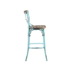 18" Zaire Bar Chair Antique Turquoise/Antique Oak - Acme Furniture -Furniture Specialty Store GUEST f31e68b9 a4de 4733 944c 77ff699e268f